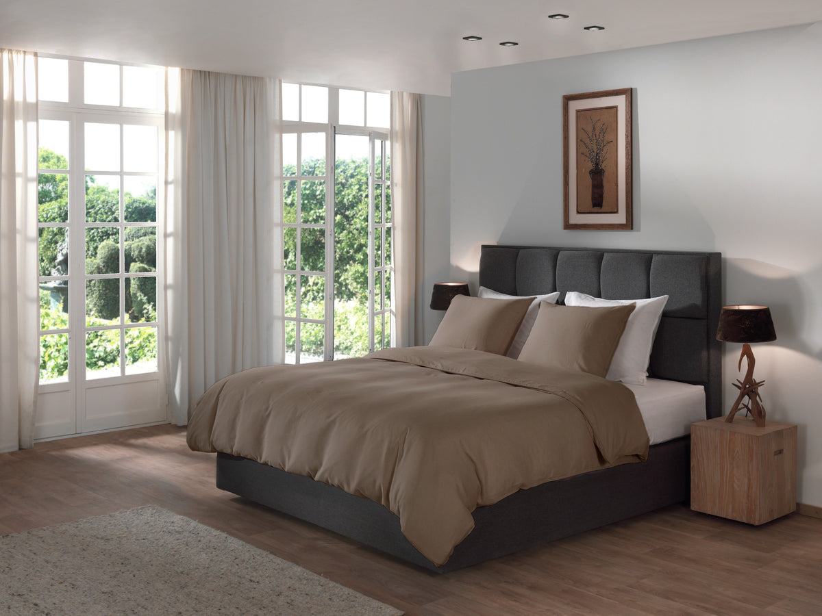 Dekbedovertrek Suite Saint-Tropez Plaza Taupe - 45% Linnen 55% Katoen