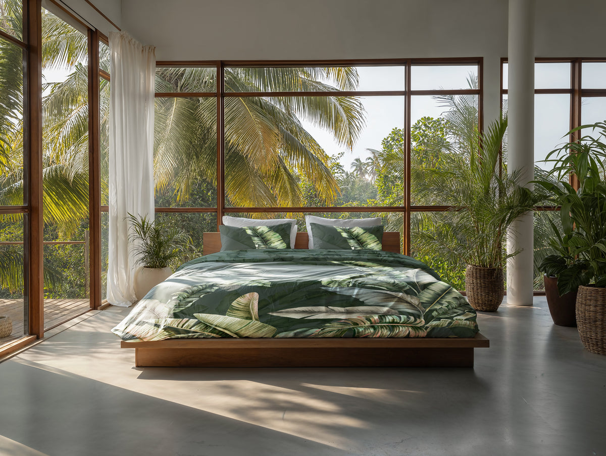 Heckettlane Dekbedovertrek Sarani Forest Green - 100% Katoen-Satijn