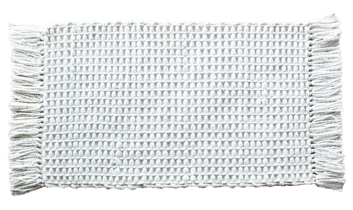 Badmat Madras White - 65% Katoen 35% Polyester
